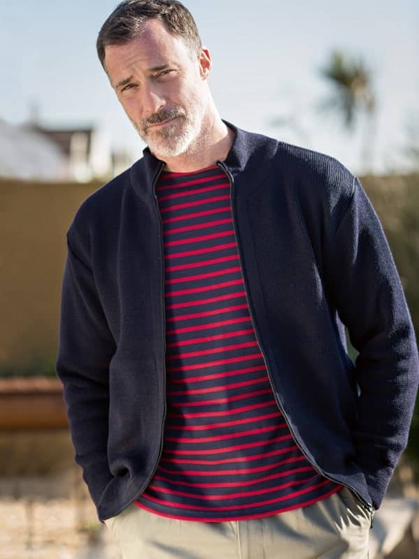 Armor-lux Breton-Strickjacke mit Reißverschluss