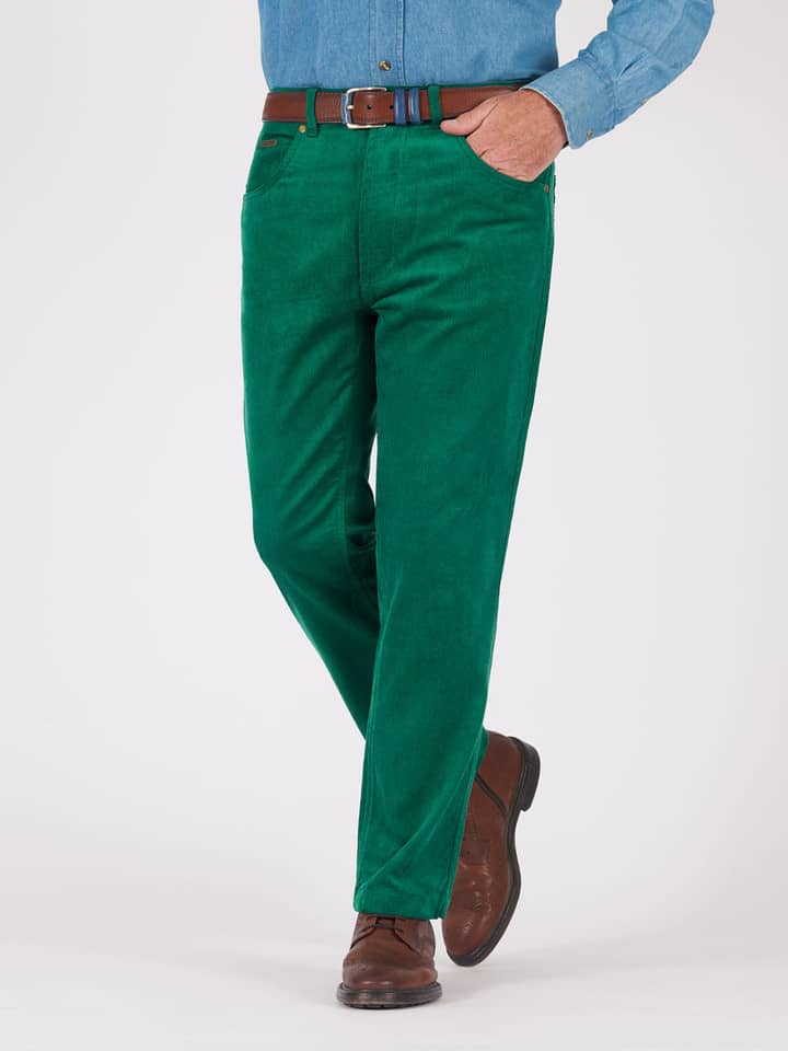 Grüne Cordhose für Herren