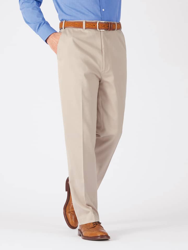 Herrenhose aus Baumwolle und Seide in Sandbeige