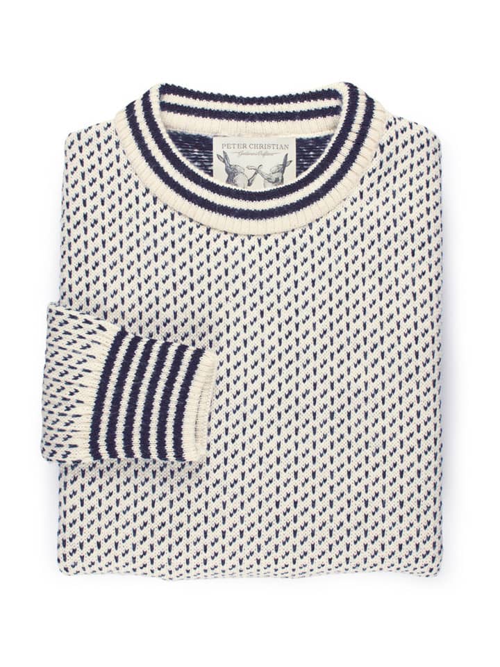 Men's Ecru Norwegian Jumper 100% Pure Wool