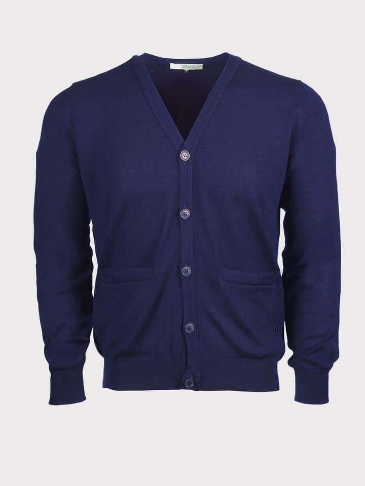 Marineblauer Merino-Cardigan
