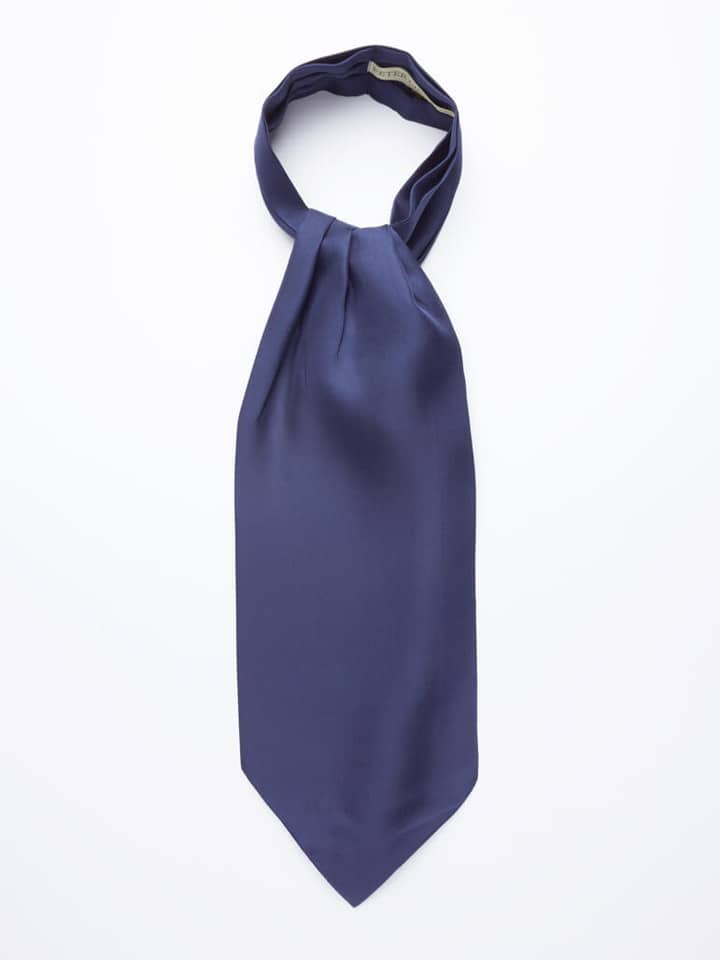 Navy Plain Silk Cravat