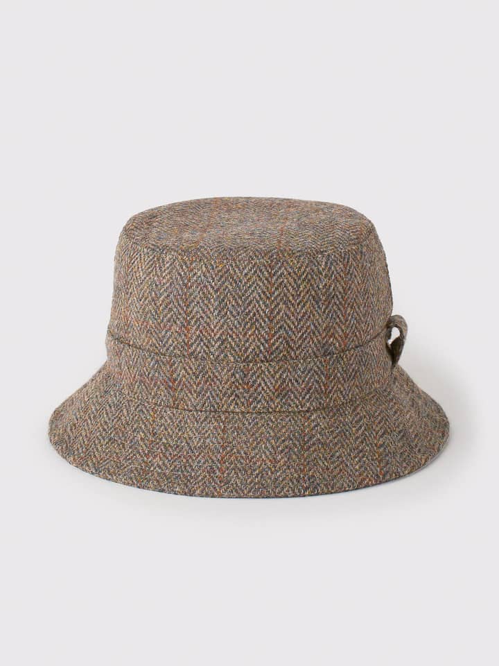 Bronzefarbener Harris-Tweed-Roll-Up-Hut