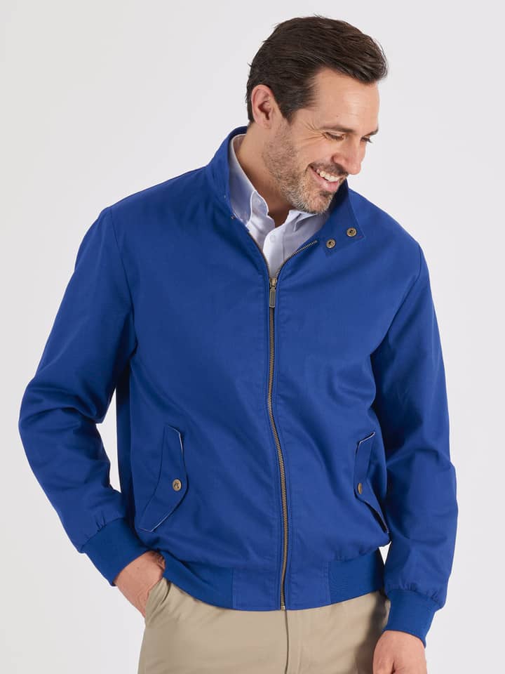 Men's Navy Blue Harrington Jacket Model