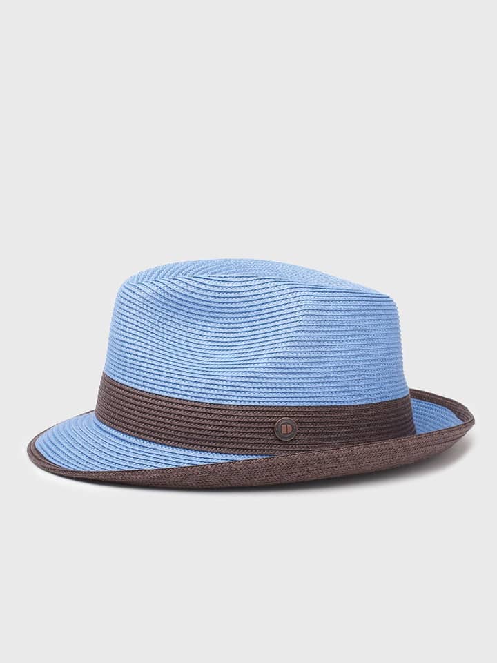 Men's Blue Snap Brim Summer Trilby
