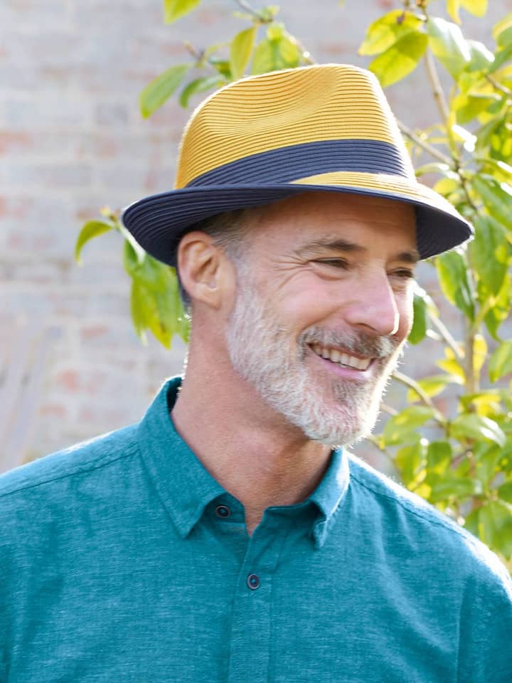 Men's Mustard Snap Brim Summer Trilby