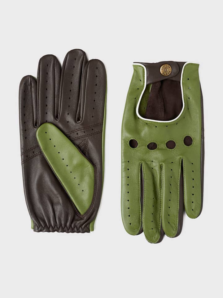 Grüne Dents-Fahrhandschuhe