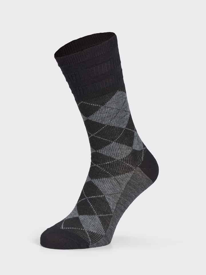 Schwarze HJ Softop® Argyle Wool Rich Socken