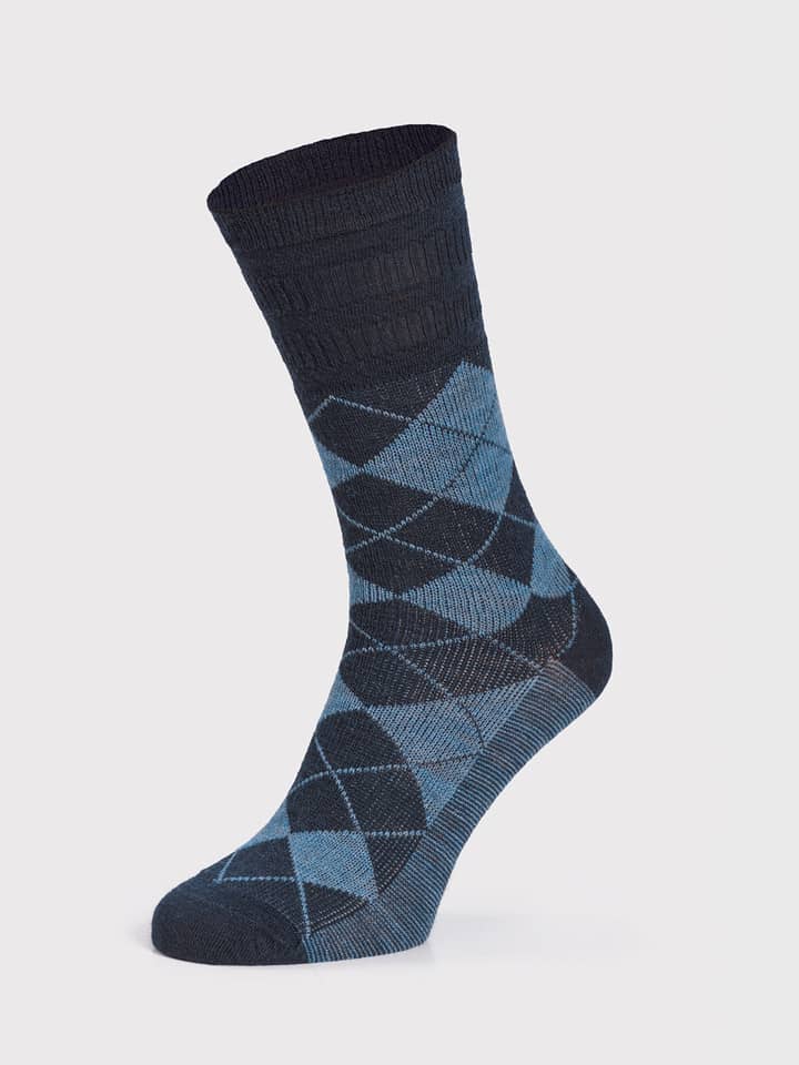 Blaue HJ Softop® Argyle Wool Rich Socken
