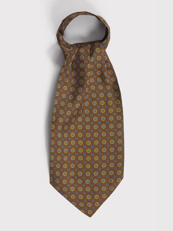 Brown Silk Foulard Cravat