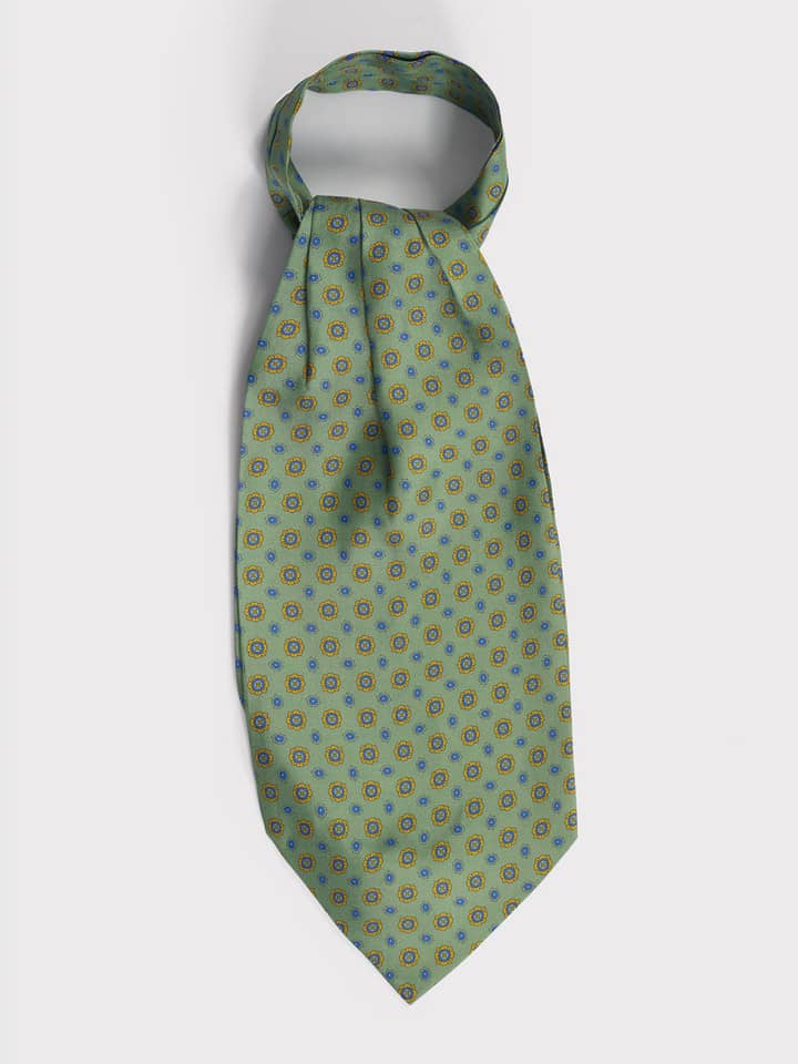 Green Silk Foulard Cravat