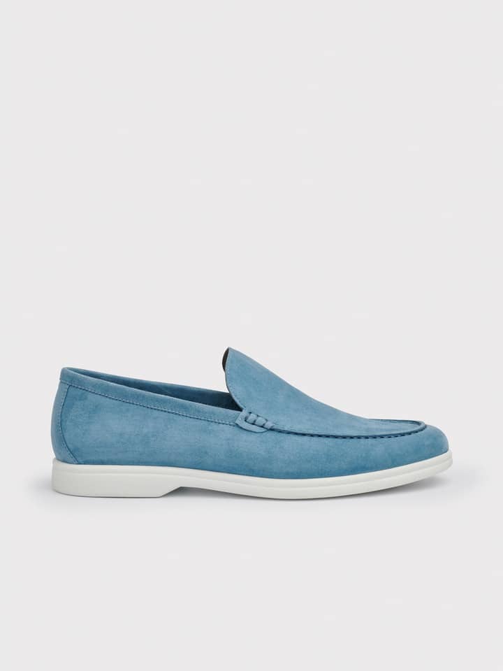 Blauer Wildleder-Loafer