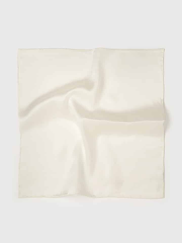 Herren-Einstecktuch aus cremefarbener Seide