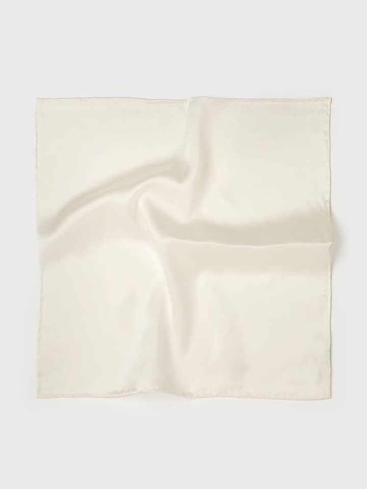 Herren-Einstecktuch aus cremefarbener Seide