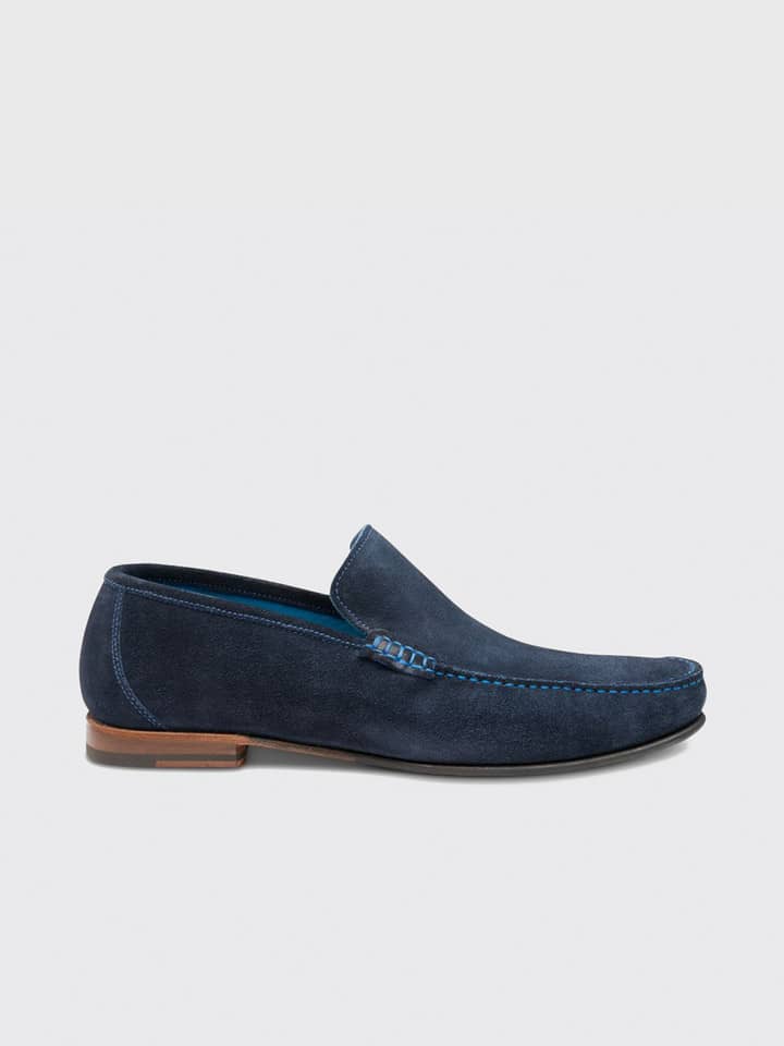 Marineblaue Loake Nicholson Wildleder-Slipper